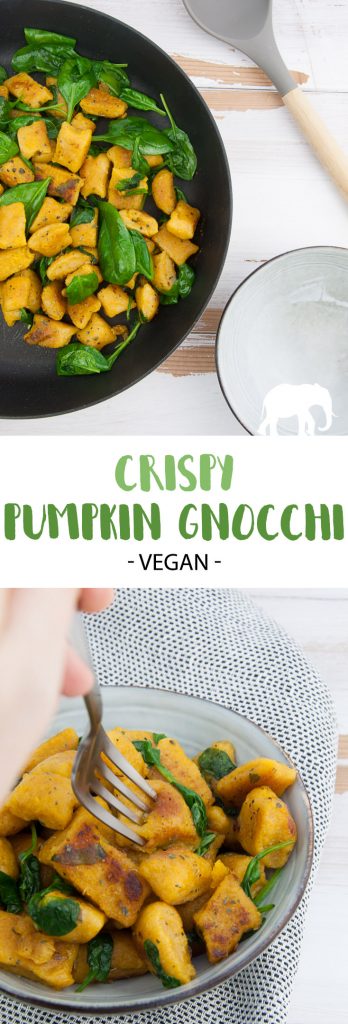 Crispy Pumpkin Gnocchi with wilted spinach