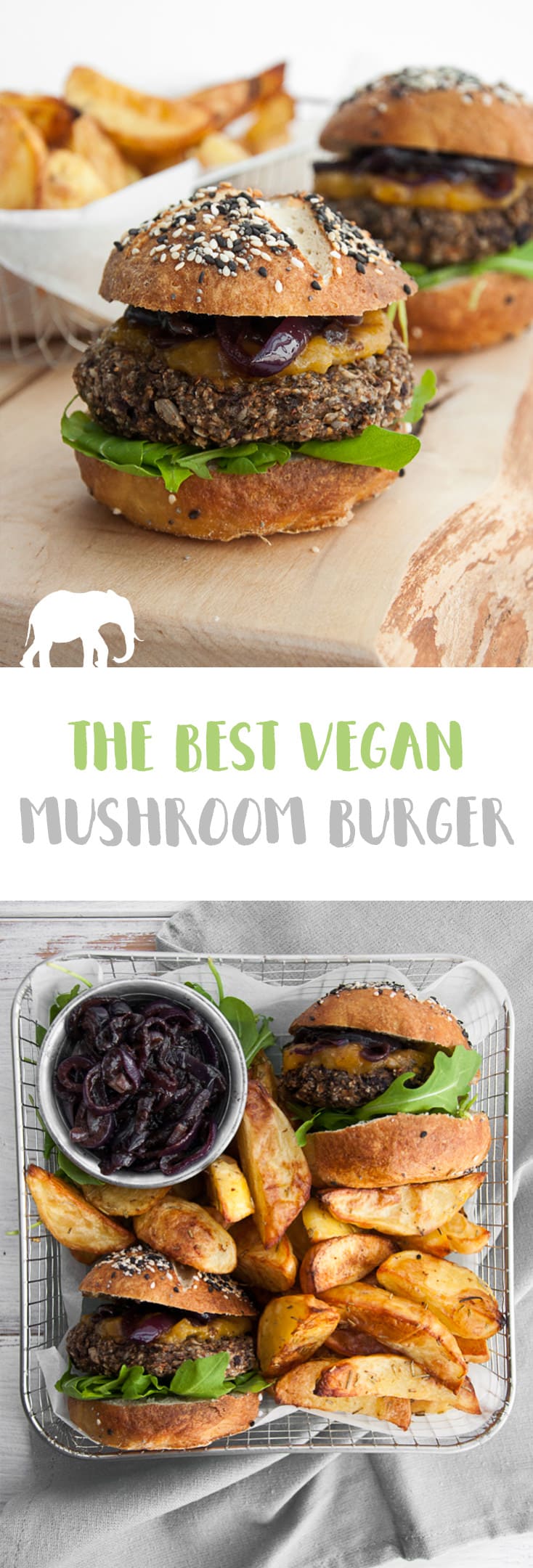 The best VEGAN MUSHROOM BURGER! #vegan #mushroom #burger | ElephantasticVegan.com