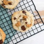 Chunky Monkey Cookies (Vegan, Oil-Free, Sugar-Free) on a cooling rack