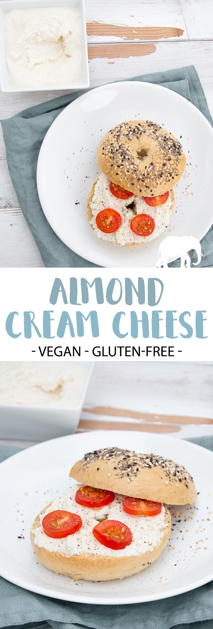 Almond Cream Cheese (vegan and gluten-free) #almond #creamcheese #vegancheese #vegan #glutenfree