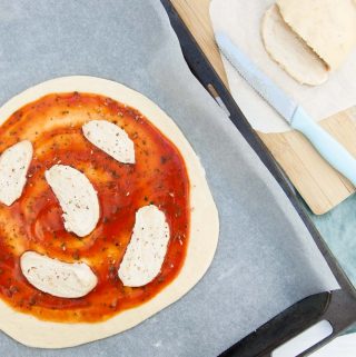 Cashew Mozzarella on pizza