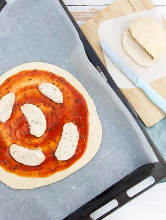 Cashew Mozzarella on pizza