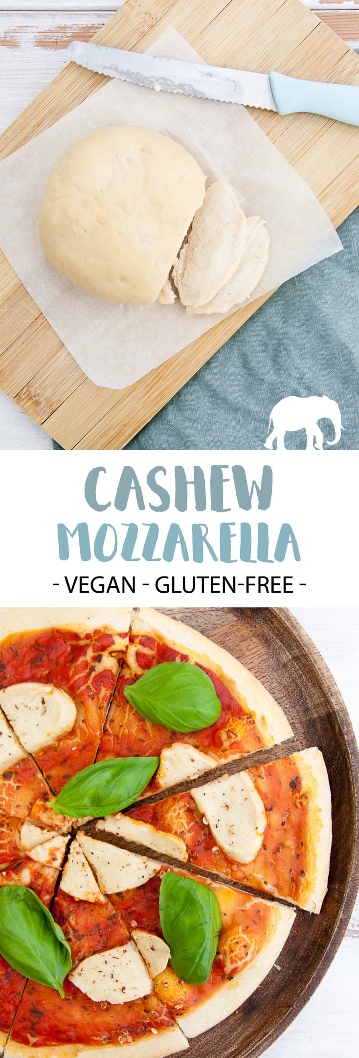 Cashew Mozzarella - vegan and gluten-free - made with only 7 ingredients! | ElephantasticVegan.com #vegan #glutenfree #cheese #cashew #mozzarella