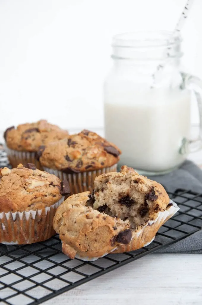 Chunky Monkey Muffins with milk