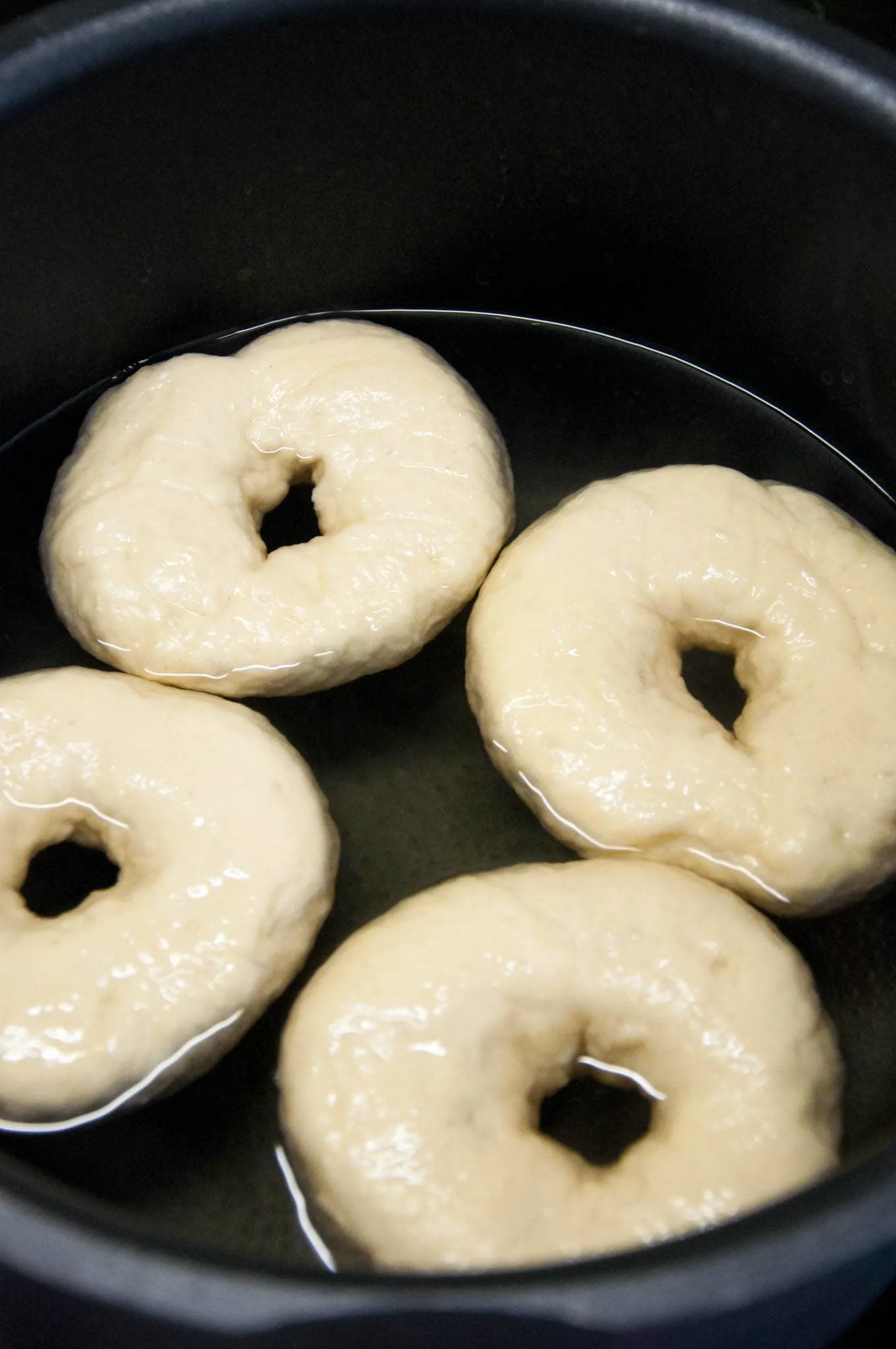 Everything Bagels in the waterbath