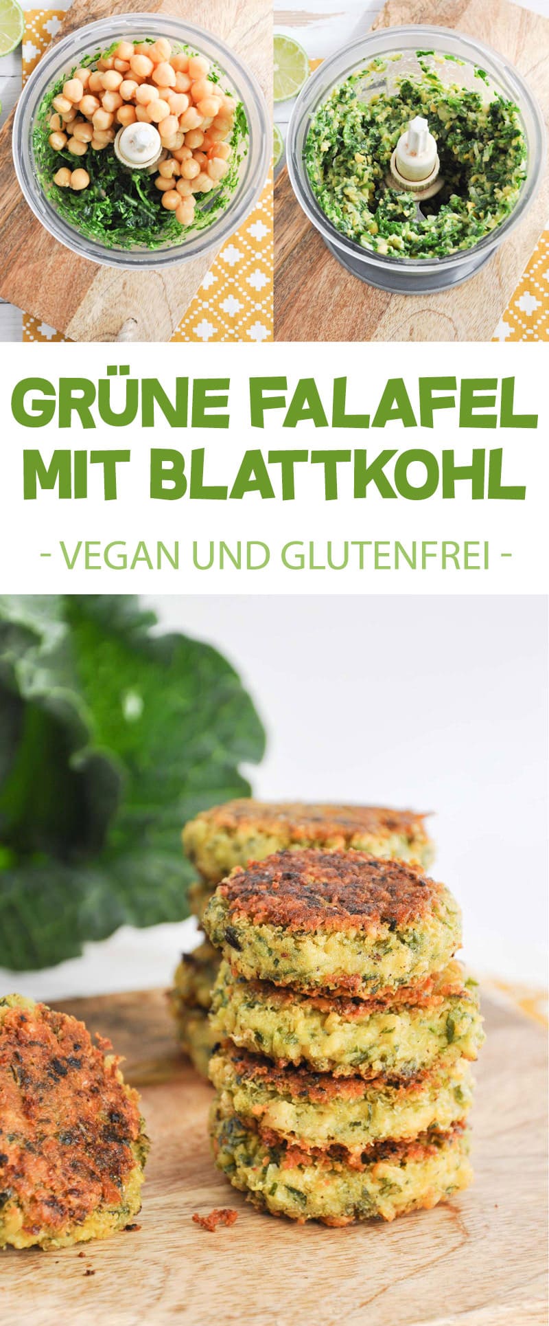 Grüne Falafel mit Blattkohl (vegan und glutenfrei) | ElephantasticVegan.de #vegan #falafel #glutenfrei #grün #blattkohl