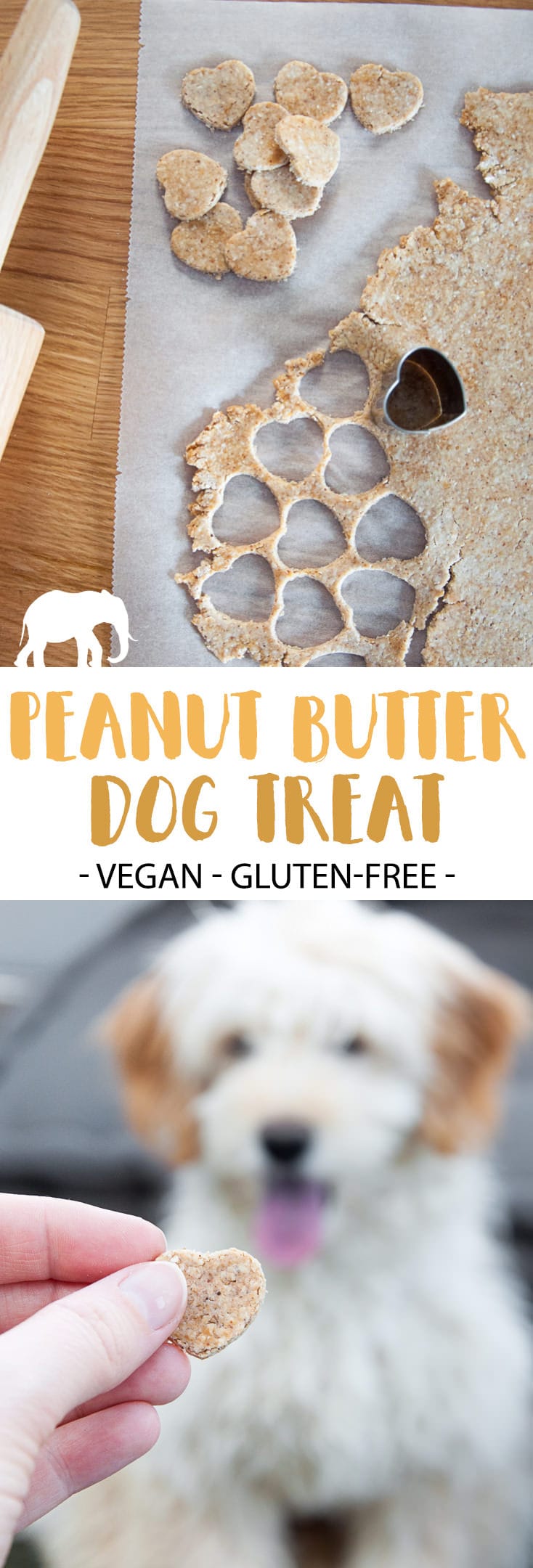 Peanut Butter Dog Treats | ElephantasticVegan.com #dogtreats #peanutbutter #pb #vegan #glutenfree #dogfood #dog