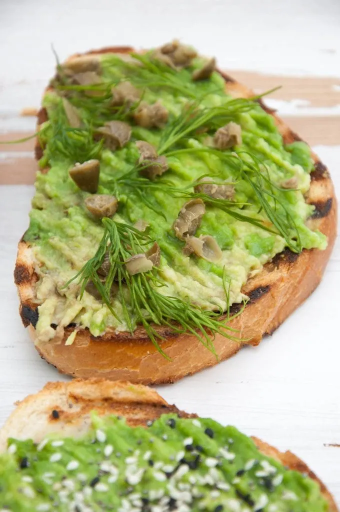 Avocado Toast with capers and dill