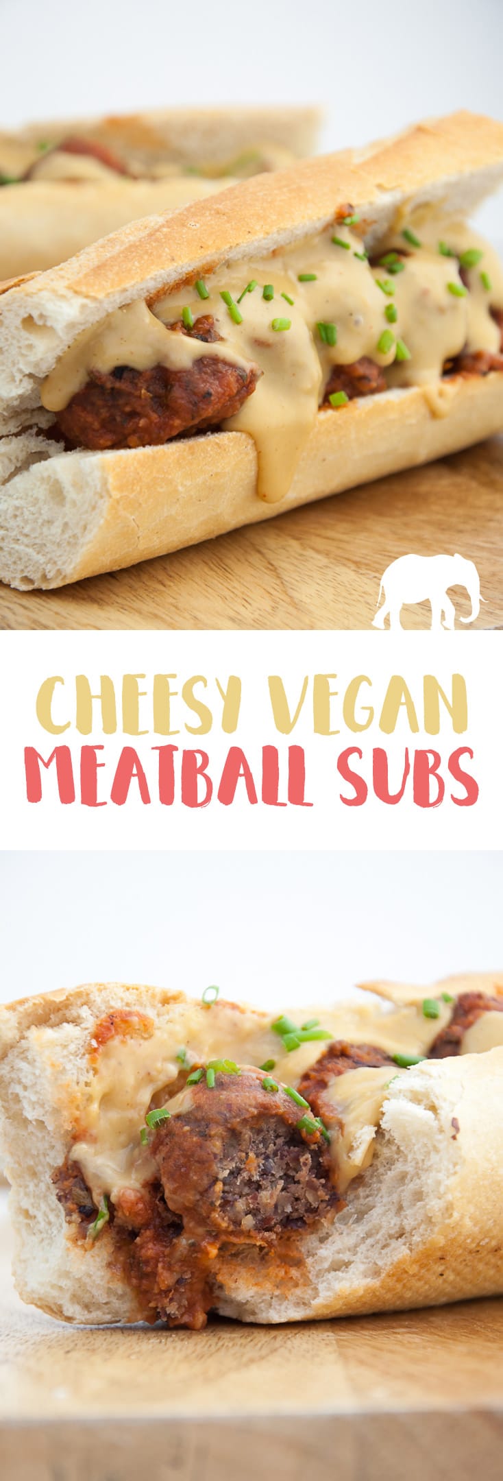 Cheesy Vegan Meatball Subs #vegan #meatball #sandwich #cheesy #plantbased