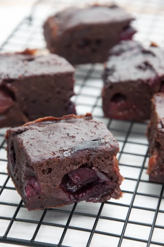 Vegan Yogurt Brownies with Cherries