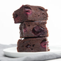 Vegan Yogurt Brownies with Cherries