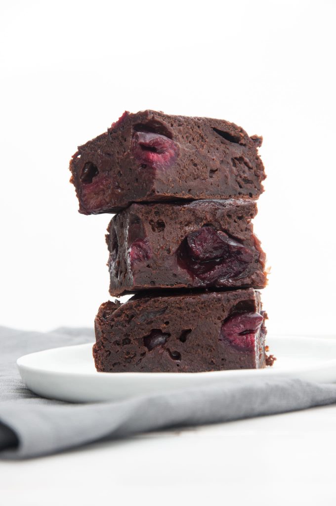 Vegan Yogurt Brownies with Cherries