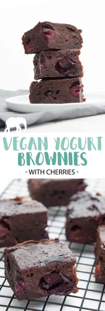 Vegan Yogurt Brownies with Cherries