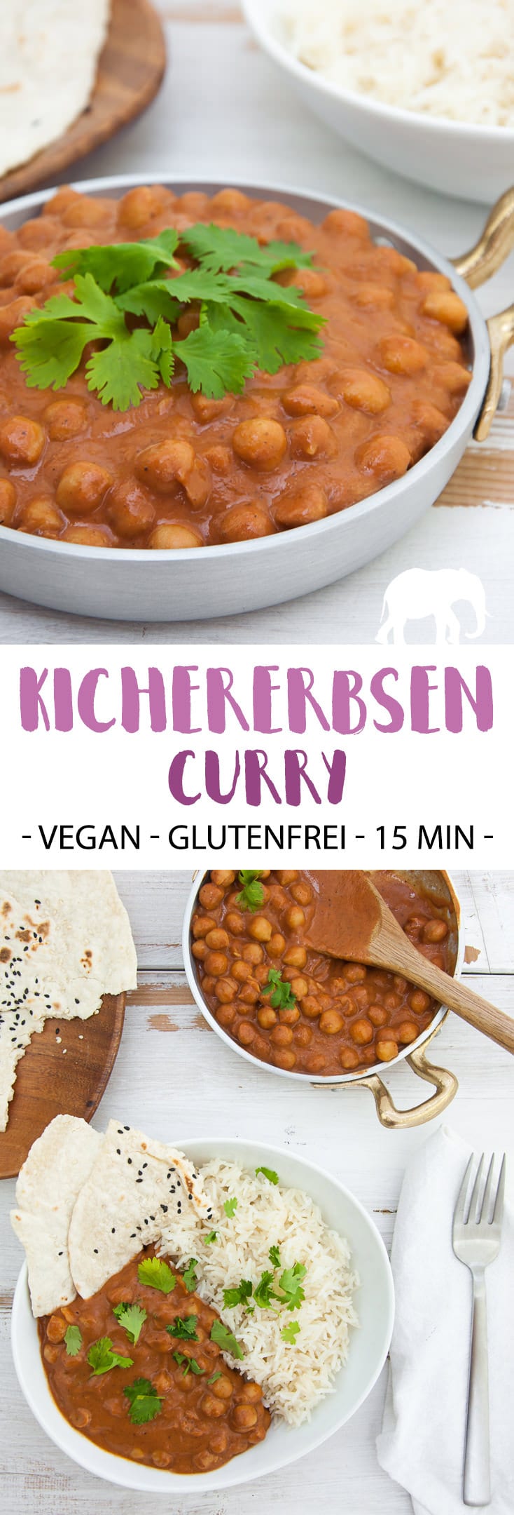 15-Minuten Veganes Kichererbsen-Curry #vegan #curry #kichererbsen #glutenfrei #15minuten