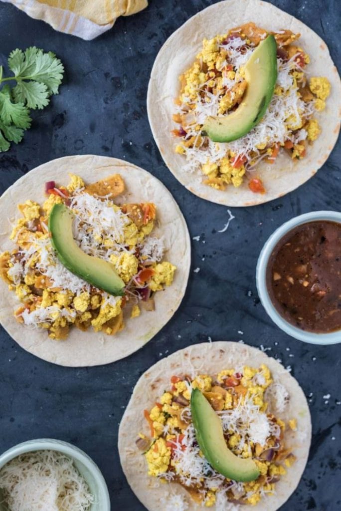 Vegan Migas Breakfast Tacos