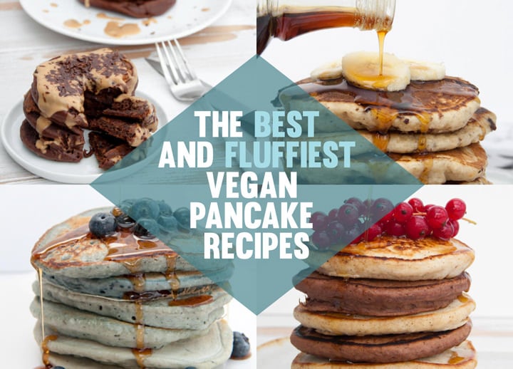 Vegan Blue-Berry Pancakes Recipe - Naturally colored | Elephantastic Vegan