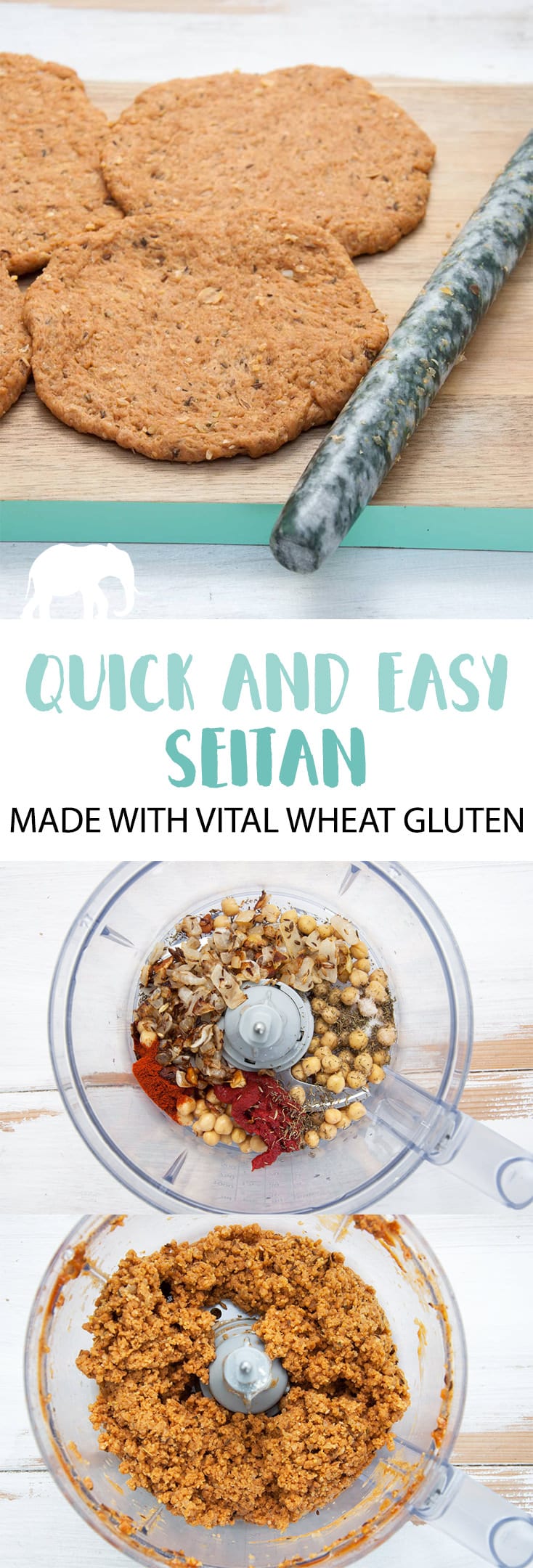 Quick & Easy Seitan Recipe made with Vital Wheat Gluten #vegan #seitan #meatalternative | ElephantasticVegan.com