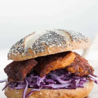 Vegan Chicken Garlic Slaw Burger