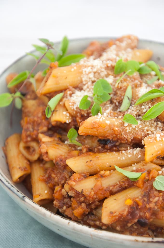 Vegan Mushroom Bolognese Recipe Elephantastic Vegan