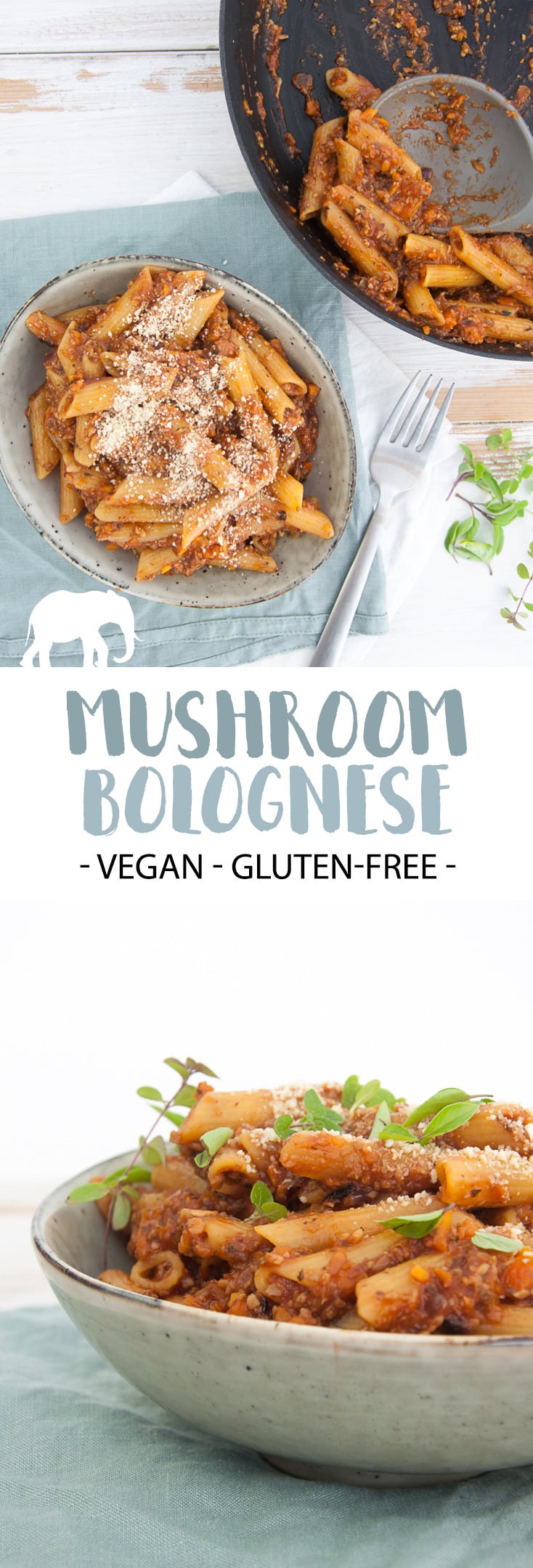 Mushroom Bolognese (Vegan and Gluten-Free) | ElephantasticVegan.com #vegan #glutenfree #mushroom #bolognese #pasta #sauce