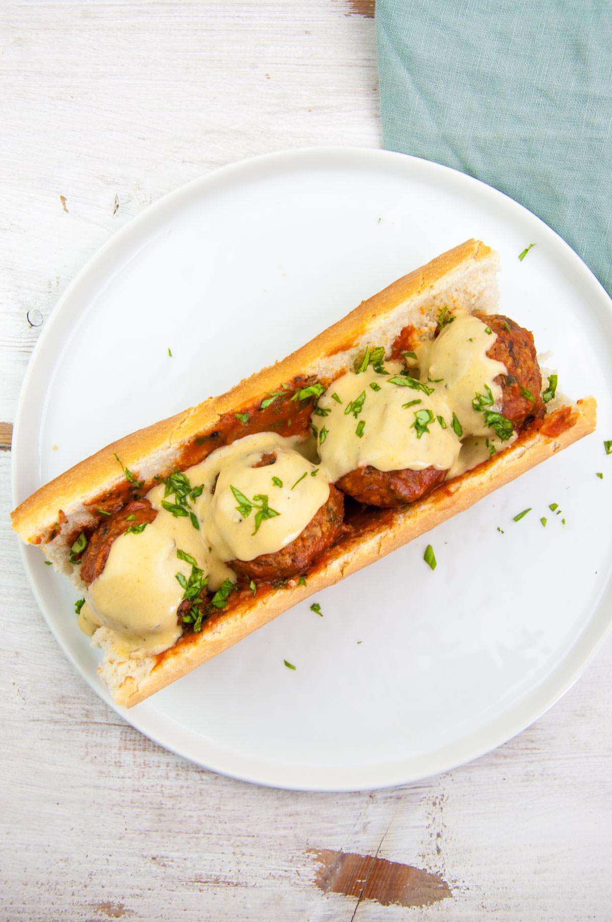 Cheesy Vegan Meatball Sub