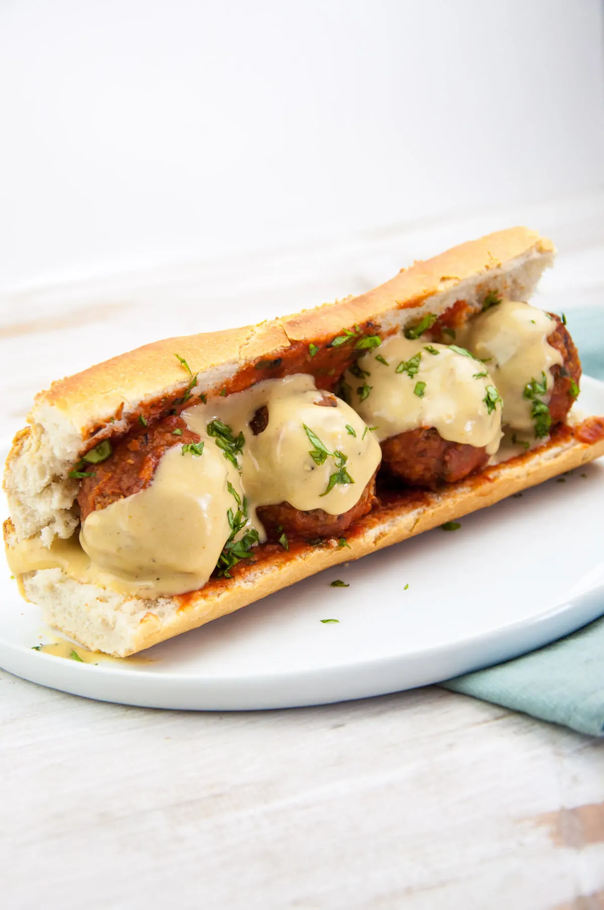 Cheesy Vegan Meatball Sub