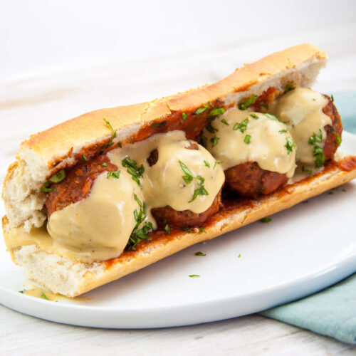 Cheesy Vegan Meatball Sub