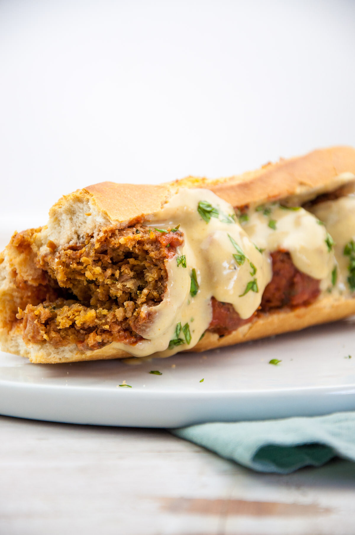 Cheesy Vegan Meatball Sub