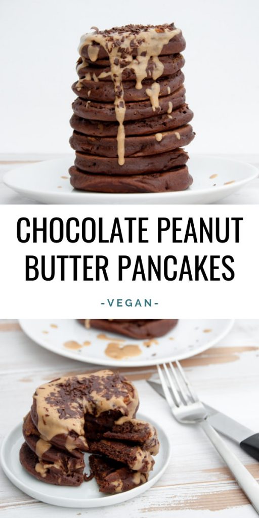 Vegan Chocolate Peanut Butter Pancakes