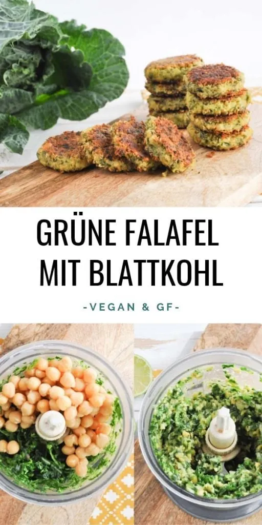 Grüne Falafel mit Blattkohl