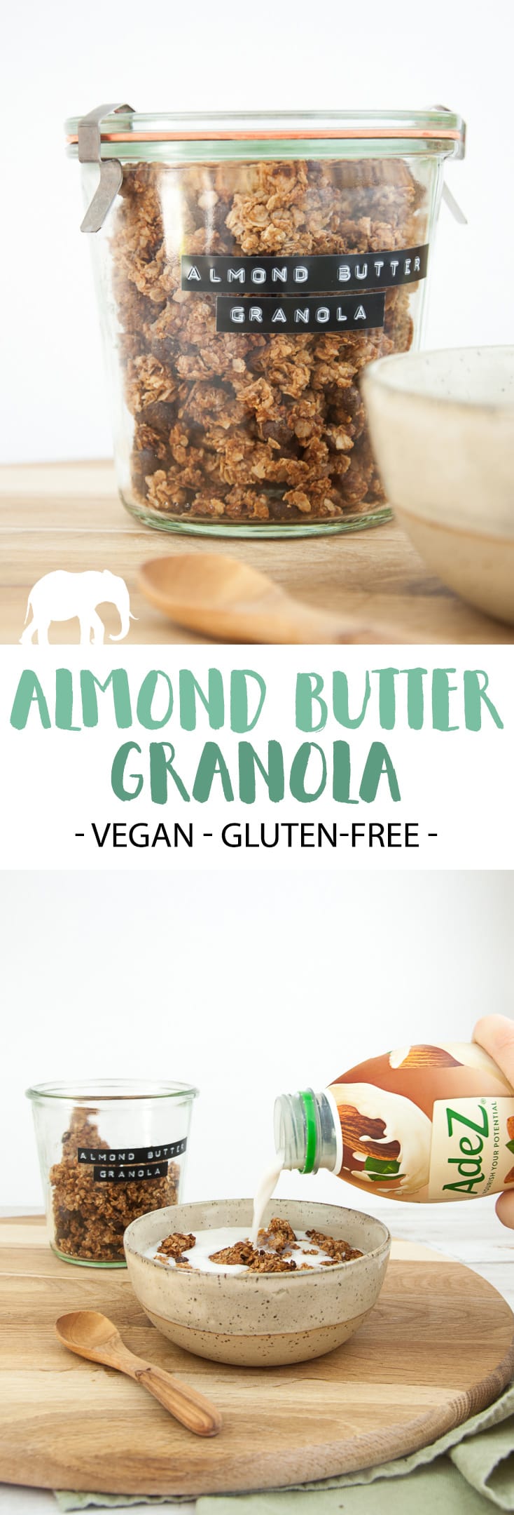 Almond Butter Granola Recipe Elephantastic Vegan
