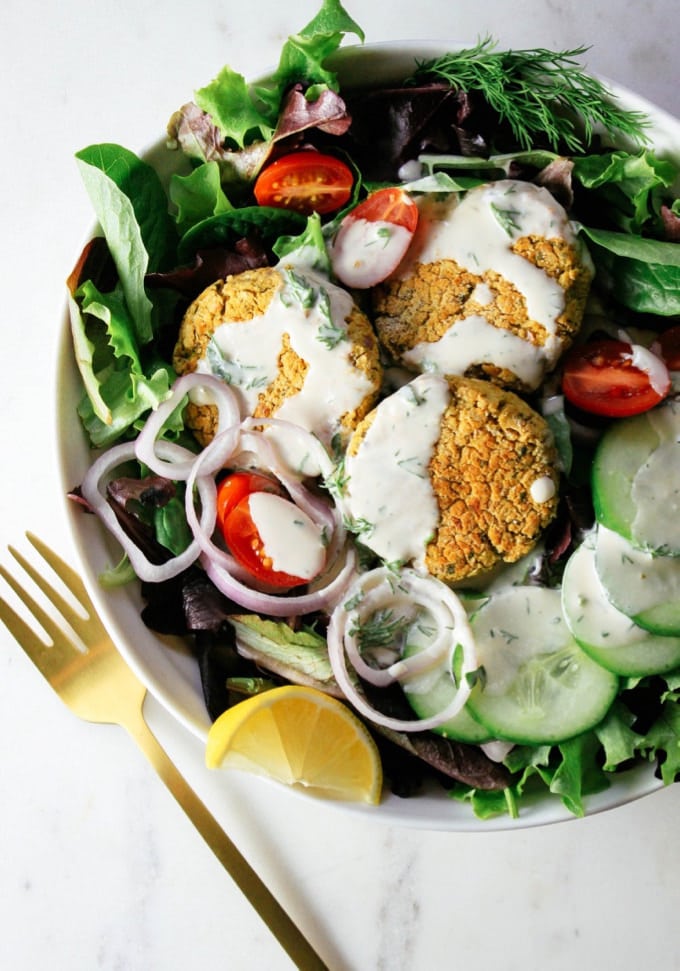 Baked Falafel Salad