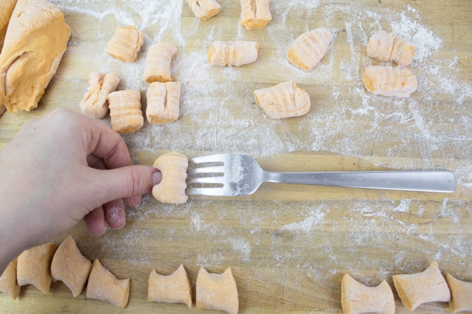 making sweet potato gnocchi