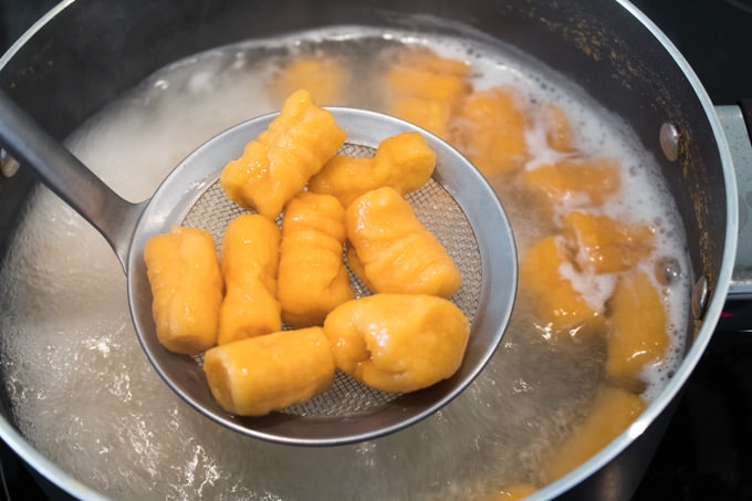 boiled sweet potato gnocchi