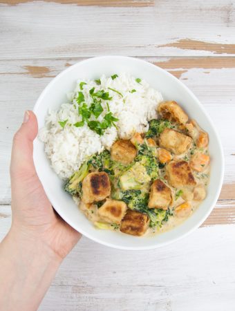 Vegan Coconut Curry with Crispy Tofu