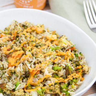 Vegan Fried Rice with "Egg" Tofu Scramble