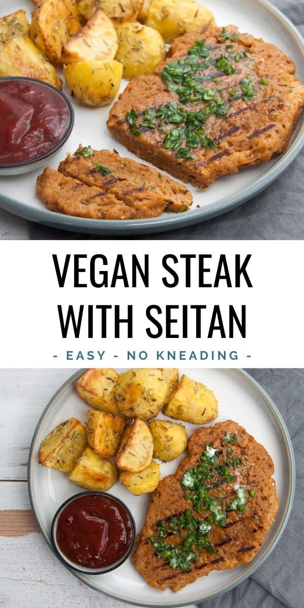 Vegan Steak with Herb Butter and Roasted Potatoes Elephantastic Vegan