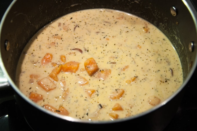 Vegan Sweet Potato Soup with Coconut Milk