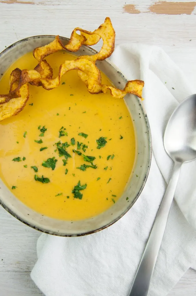 Vegan Sweet Potato Soup with Coconut Milk