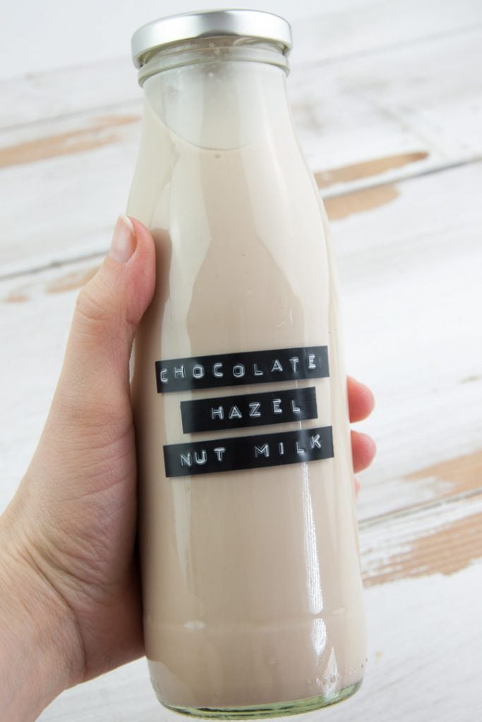 Chocolate Hazelnut Milk in a bottle