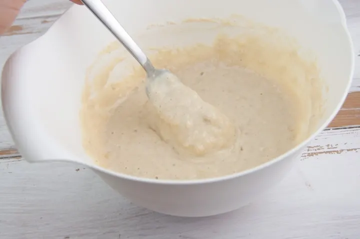 pancake batter in a bowl