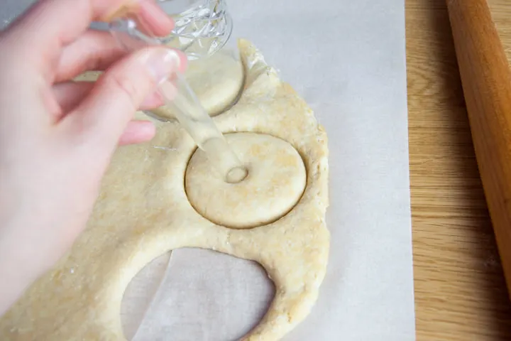 using a glass and test tube to cut out donuts