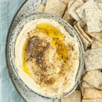 Za'atar Hummus served with crackers
