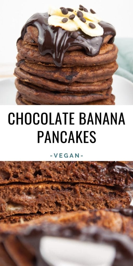 Vegan Chocolate Banana Pancakes