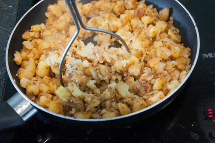 pierogi filling with potatoes, onions, and cumin