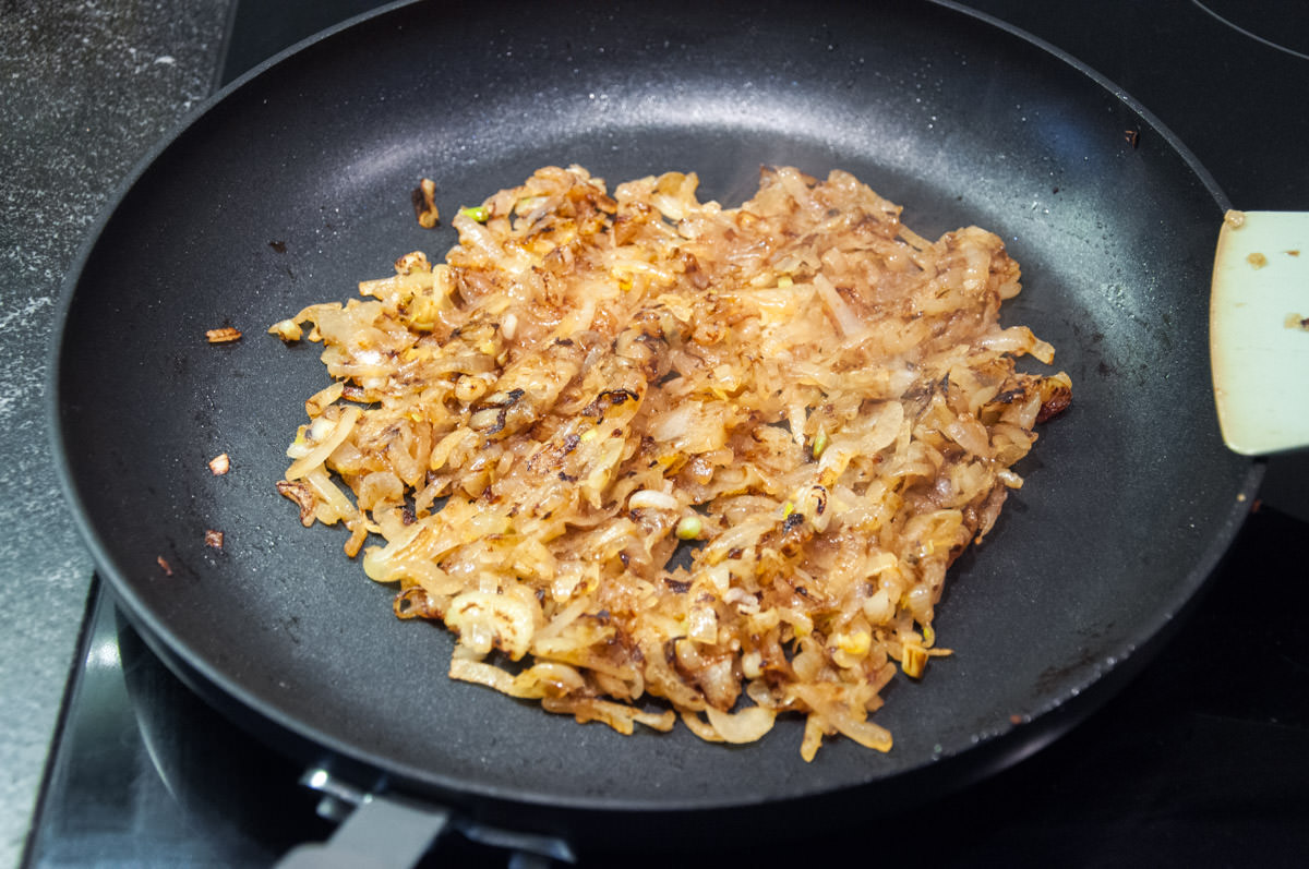 caramelized onions in pan