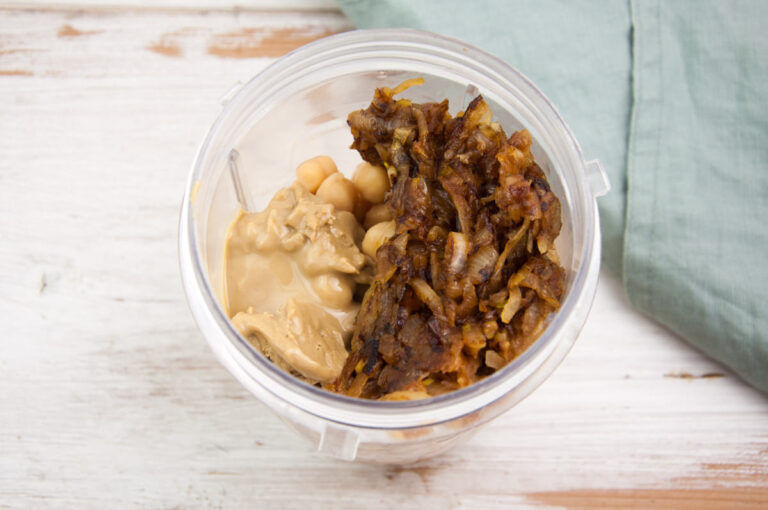 Caramelized Onion Hummus Elephantastic Vegan