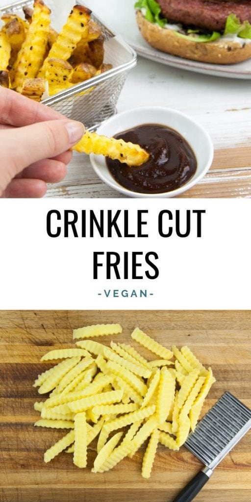 Homemade Crinkle Cut Fries - Elephantastic Vegan