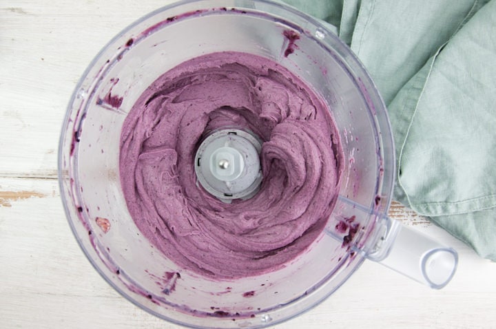 Vegan Blueberry Ice Cream in a food processor