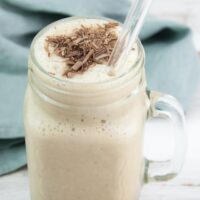 Coffee Nice Cream Shake topped with shaved chocolate